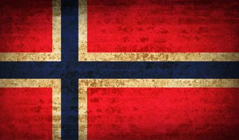 Flags Norway with dirty paper texture. Vector Illustrazione stock