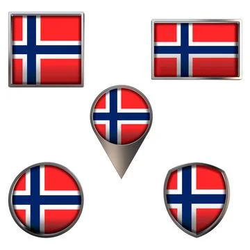 Flags of the Norway Icons set image Stock Illustration