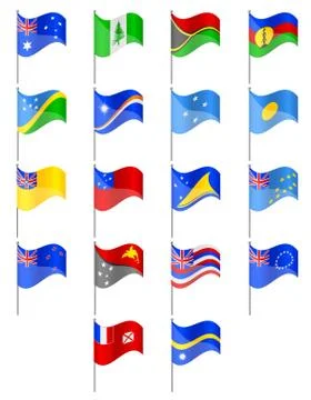 Flags of oceania countries vector illustration Stock Illustration