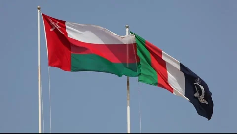 Flags of Oman Stock Footage 6728861