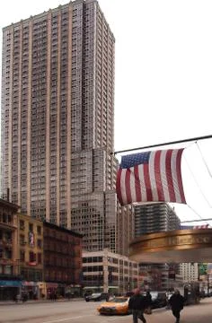 Flags outside hotel Stock Photos
