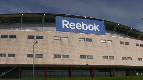 Flags outside Reebok stadium (now Macron stadium) of Bolton Wanderers Stock Footage 41897746