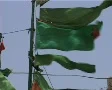 Flags outside Shrine of Sufi Saint in Karachi, Pakistan SD Footage