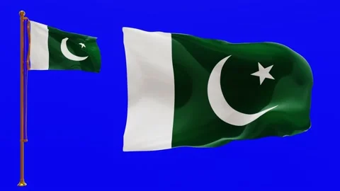 Flags of Pakistan with Green Screen Chroma Key High Quality 4K UHD 60FPS Stock Footage 143383355