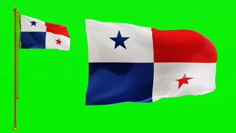 Flags of Panama with Green Screen Chroma Key High Quality 4K UHD 60FPS Stock Footage 143383352