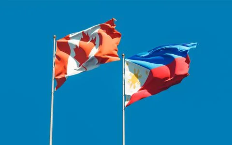 Flags of Philippines and Canada. Stock Photos