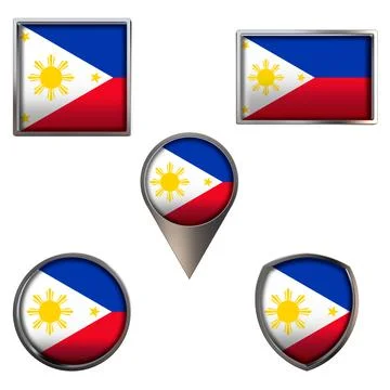 Flags of the Philippines Icons set image Stock Illustration