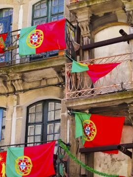 Flags of portugal Stock Photos