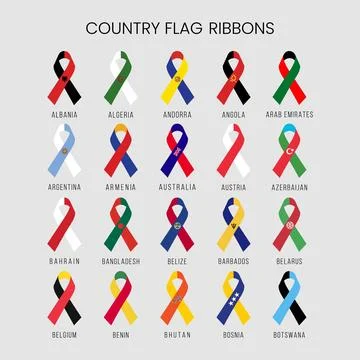 Flags in Ribbon Independence Day. Flag Stripe Ribbon Stock Illustration