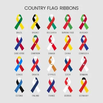 Flags in Ribbon Independence Day. Flag Stripe Ribbon Stock Illustration