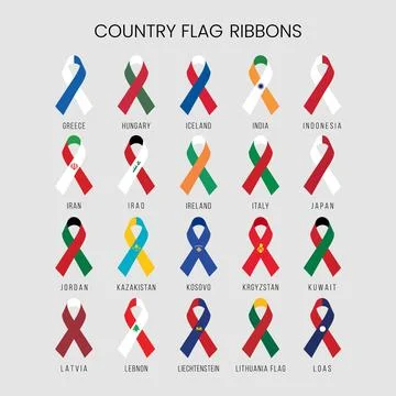 Flags in Ribbon Independence Day. Flag Stripe Ribbon Stock Illustration