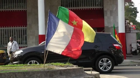 Flags for sale in Douala Stock Footage 80848791
