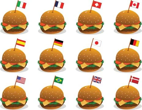 Flags on Sandwiches Stock Illustration