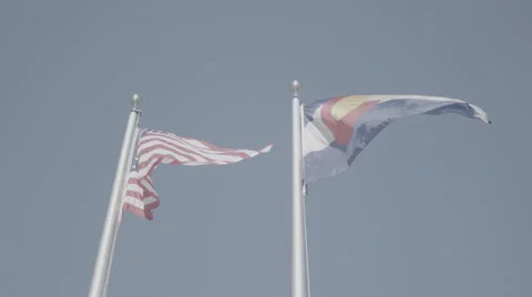 Flags at School Stock Footage 62823262