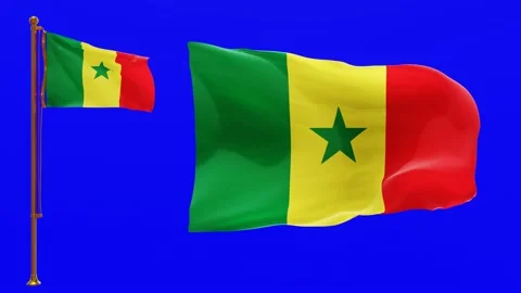 Flags of Senegal with Green Screen Chroma Key High Quality 4K UHD 60FPS Stock Footage 143674164