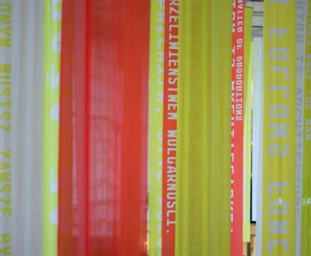 Flags with sentences Stock Photos