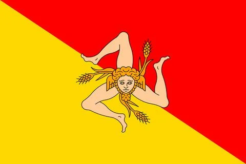 Flags of Sicily Stock Illustration
