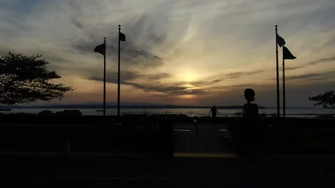 Flags on the Sky Video stock 160006081