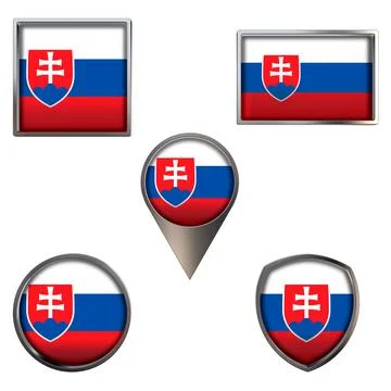 Flags of the Slovakia Icons set image Stock Illustration