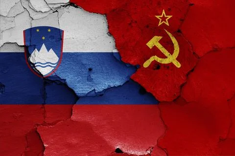 Flags of Slovenia and Soviet Union Stock Illustration