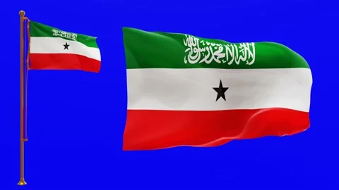 Flags of Somaliland with Green Screen Chroma Key High Quality 4K UHD 60FPS Stock Footage 144209983