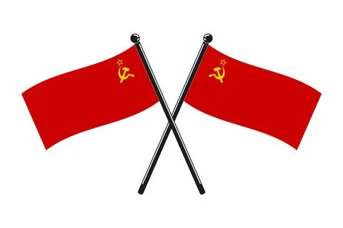 Flags of Soviet Union crossed on the sticks Illustrazione stock