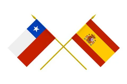 Flags, spain and chile Stock Illustration