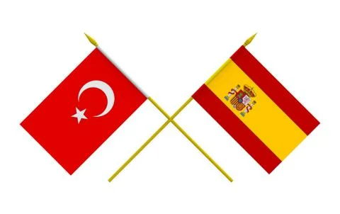 Flags, Spain and Turkey Stock Illustration