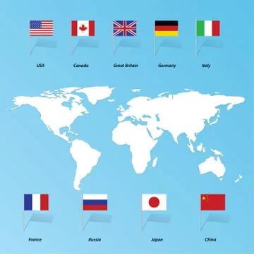 Flags of States Stock Illustration