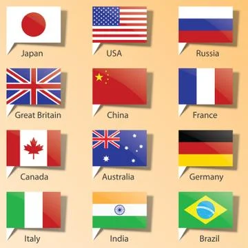 Flags of States Stock Illustration