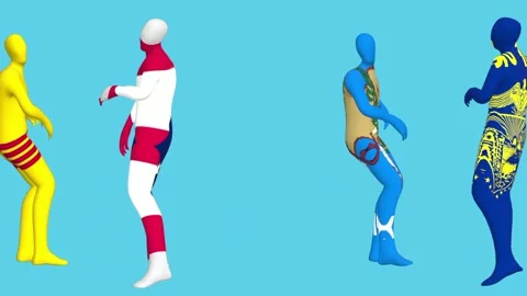 Flags of the states of the USA. Dance dressed as US state flags. Vídeo Stock 232254392