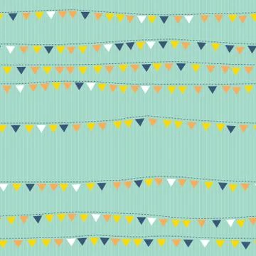 Flags on string seamless pattern. Bunting Stockillustratie