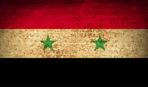 Flags Syria with dirty paper texture. Vector Stock Illustration