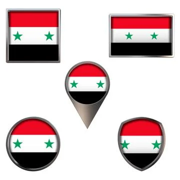 Flags of the Syria Icons set image Stock Illustration