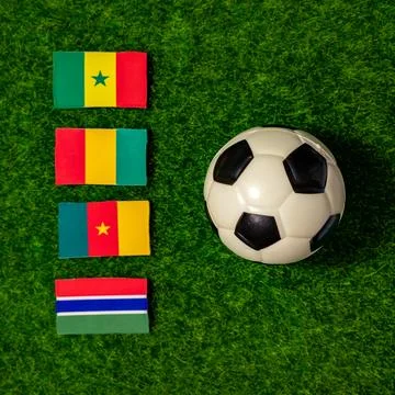 Flags of the teams participating in Group C of the 2024 African Cup of Nation Stock Photos
