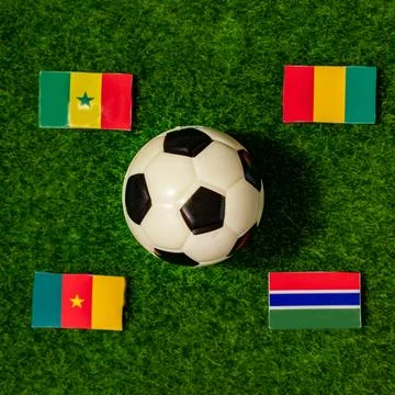 Flags of the teams participating in Group C of the 2024 African Cup of Nation Stock Photos