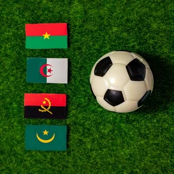 Flags of the teams participating in Group D of the 2024 African Cup of Nation Stock Photos