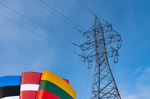 The flags of the three Baltic countries, Lithuania, Latvia and Estonia in Hig Stock Photos