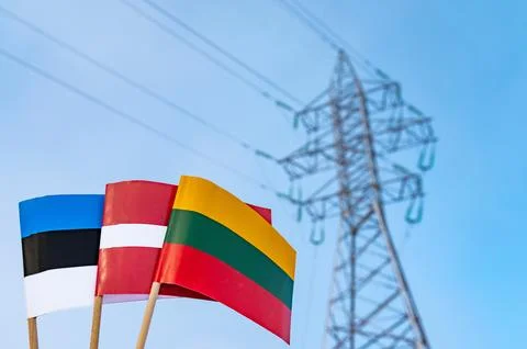The flags of the three Baltic countries, Lithuania, Latvia and Estonia in H.. Stock Photos