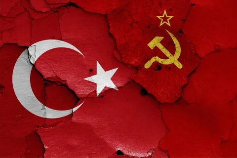 Flags of Turkey and Soviet Union Stock Illustration