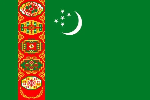 Flags of Turkmenistan Stock Illustration