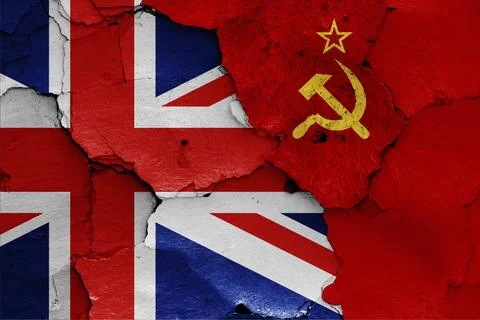 Flags of UK and Soviet Union Stock Illustration