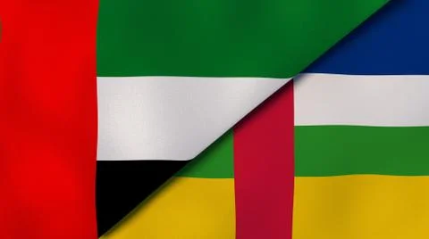 The flags of United Arab Emirates and Central African Republic. News, reporta Stock Illustration