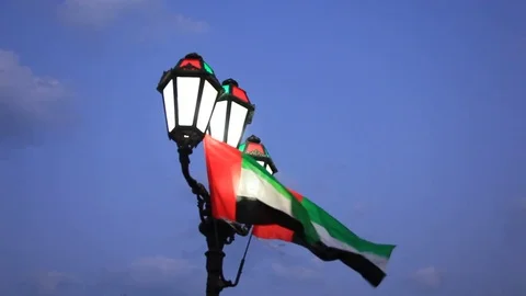 Flags of the United Arab Emirates Stock Footage 70535890
