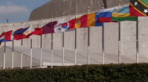 Flags at United Nations Stock Footage 269840