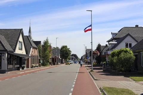Flags upside down in Wezep and Oldebroek with protest farmers signs Stock Photos