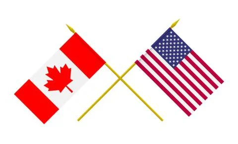 Flags, usa and canada Stock Illustration