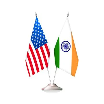 Flags of USA and India. Vector illustration Stock Illustration