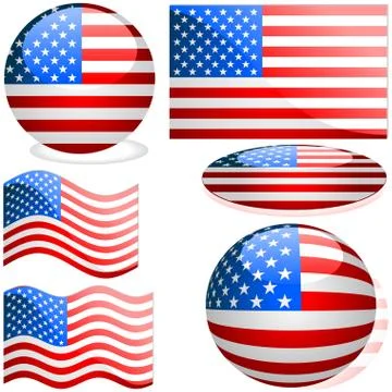 Flags USA Stock Illustration