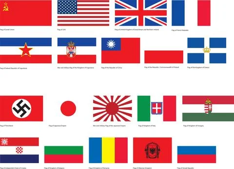 Flags used during World War II Stock Illustration